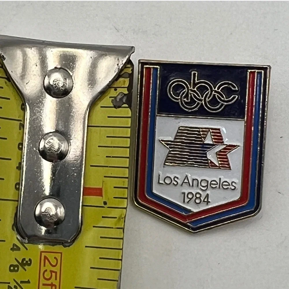 ABC Los Angeles 1984 Olympics enamel pin vtg